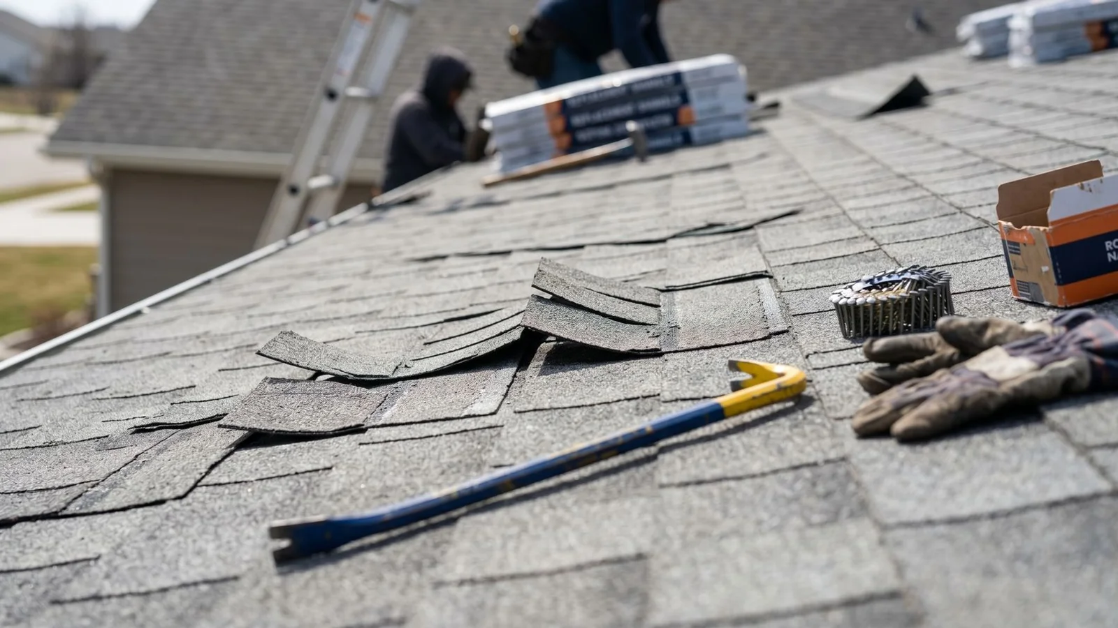 Wind damage on Meridian home